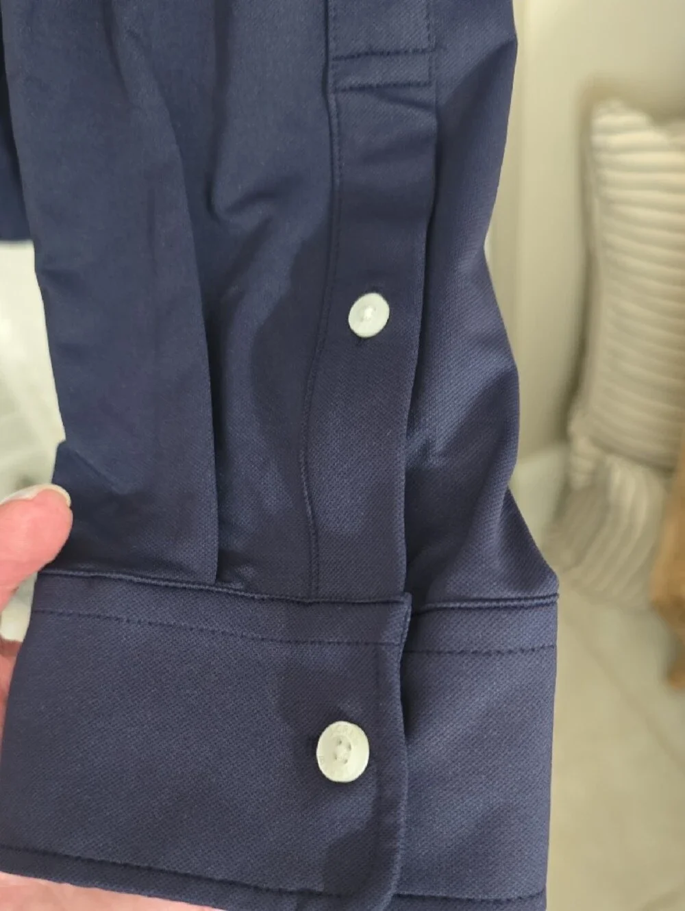 J. Crew Performance Men's Navy Long-Sleeve Button-Down Shirt